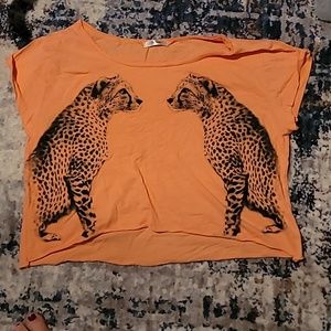 Crop top with cheetas on it